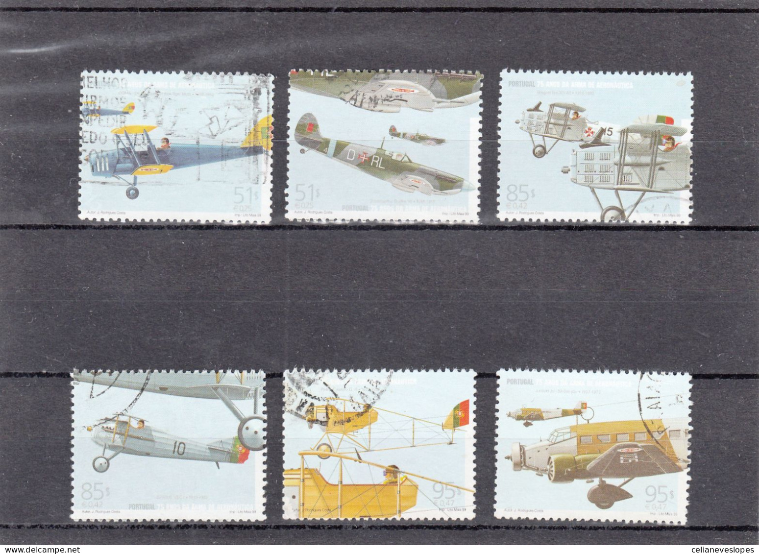 Portugal, (05), 75 Anos Da Arma Aéronautica, 1999, Mundifil Nº 2591 A 2596 Used - Used Stamps