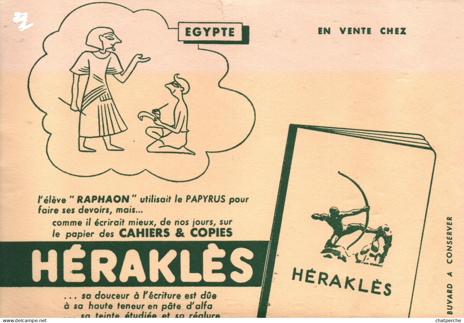 BUVARD BLOTTING PAPER  PAPETERIE HERAKLES ELEVE REPHAON  CAHIERS COPIES - Papierwaren