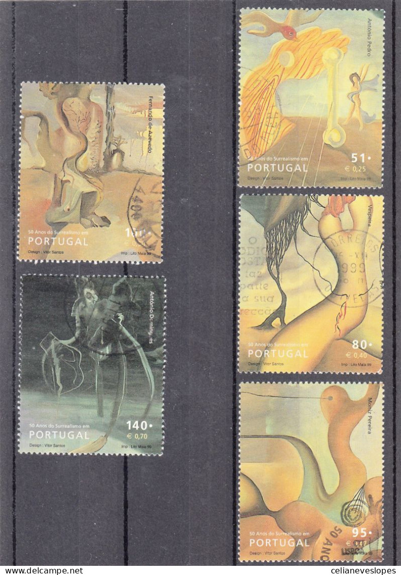 Portugal, (08), 50 Anos Do Surrealismo Em Portugal, 1999, Mundifil Nº 2603 A 2607 Used - Usado