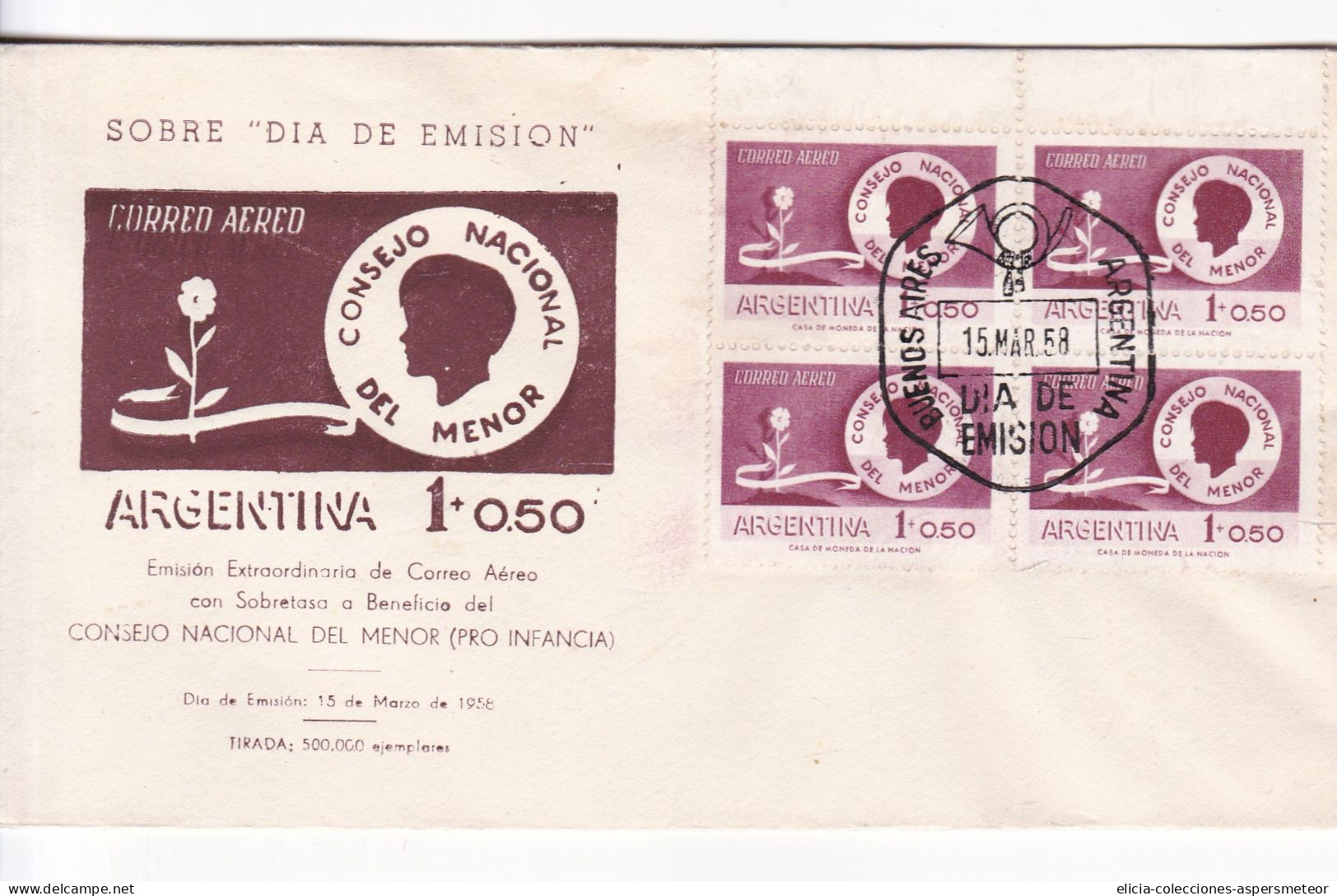 Argentina - 1958 - FDC - National Council For Minors - Caja 30 - FDC