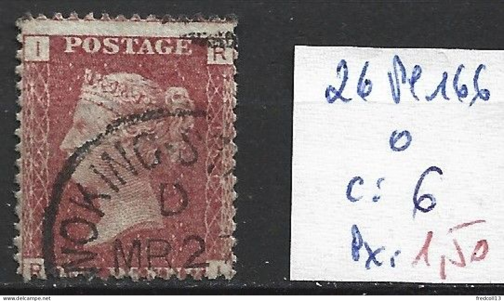 GRANDE-BRETAGNE 26 Planche 166 Oblitéré  Côte 6 € - Used Stamps