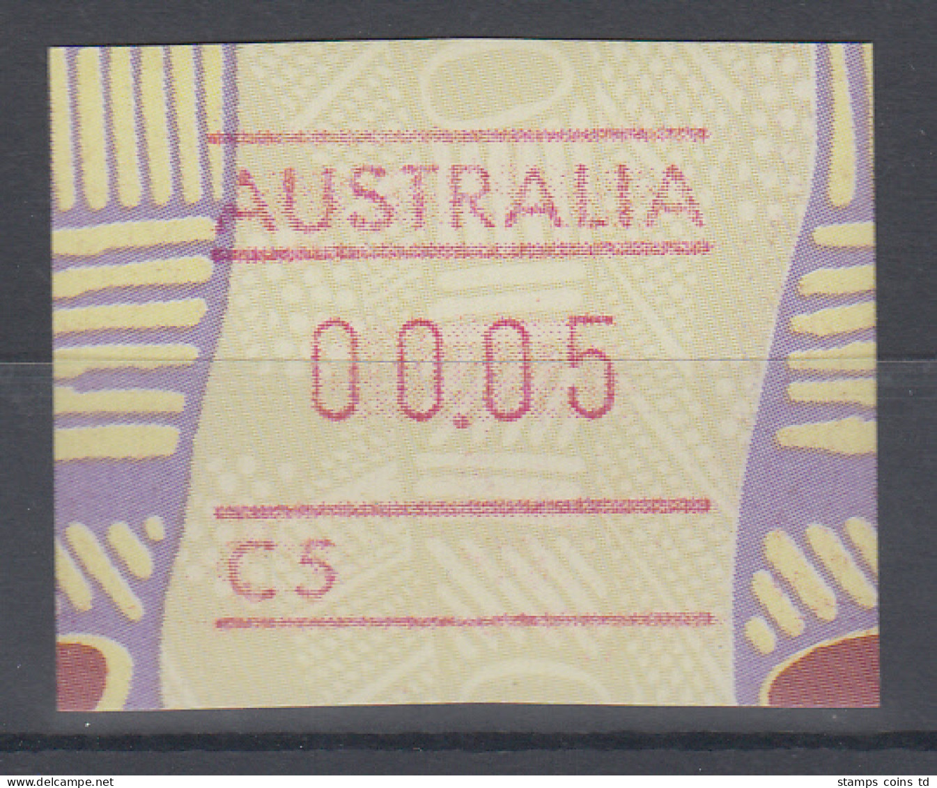 Australien Frama-ATM Aboriginal-Art Mit Automatennummer C5 ** - Timbres De Distributeurs [ATM]