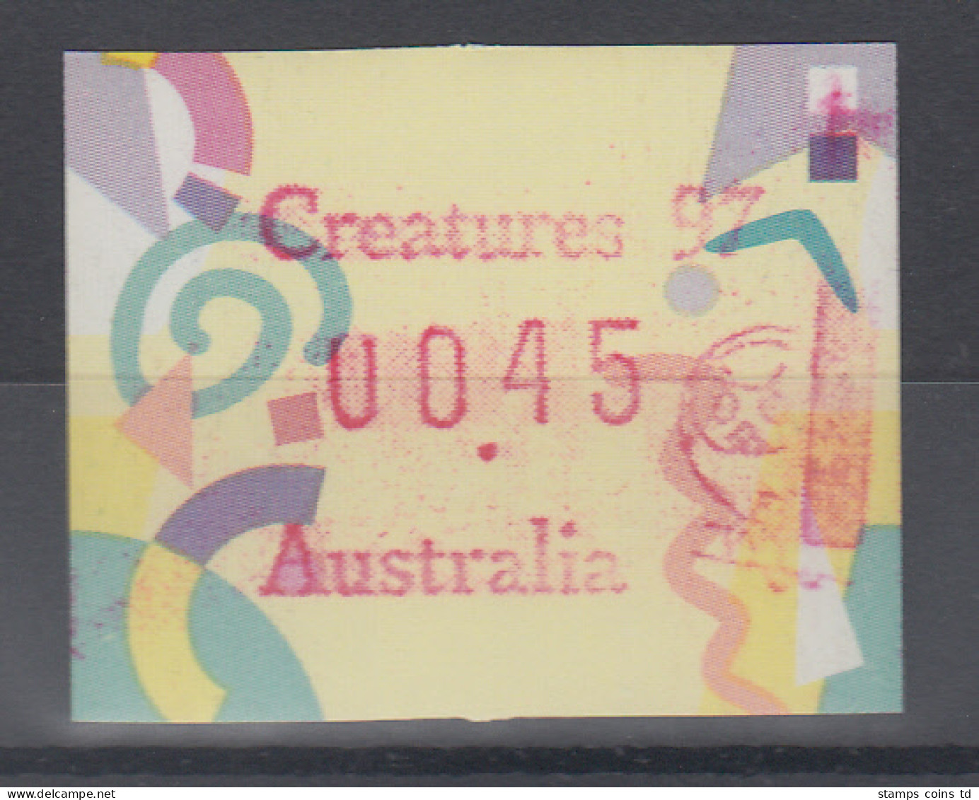 Australien Frama-ATM "Festive Frama"  Sonderausgabe Creatures 97  ** - Automatenmarken [ATM]