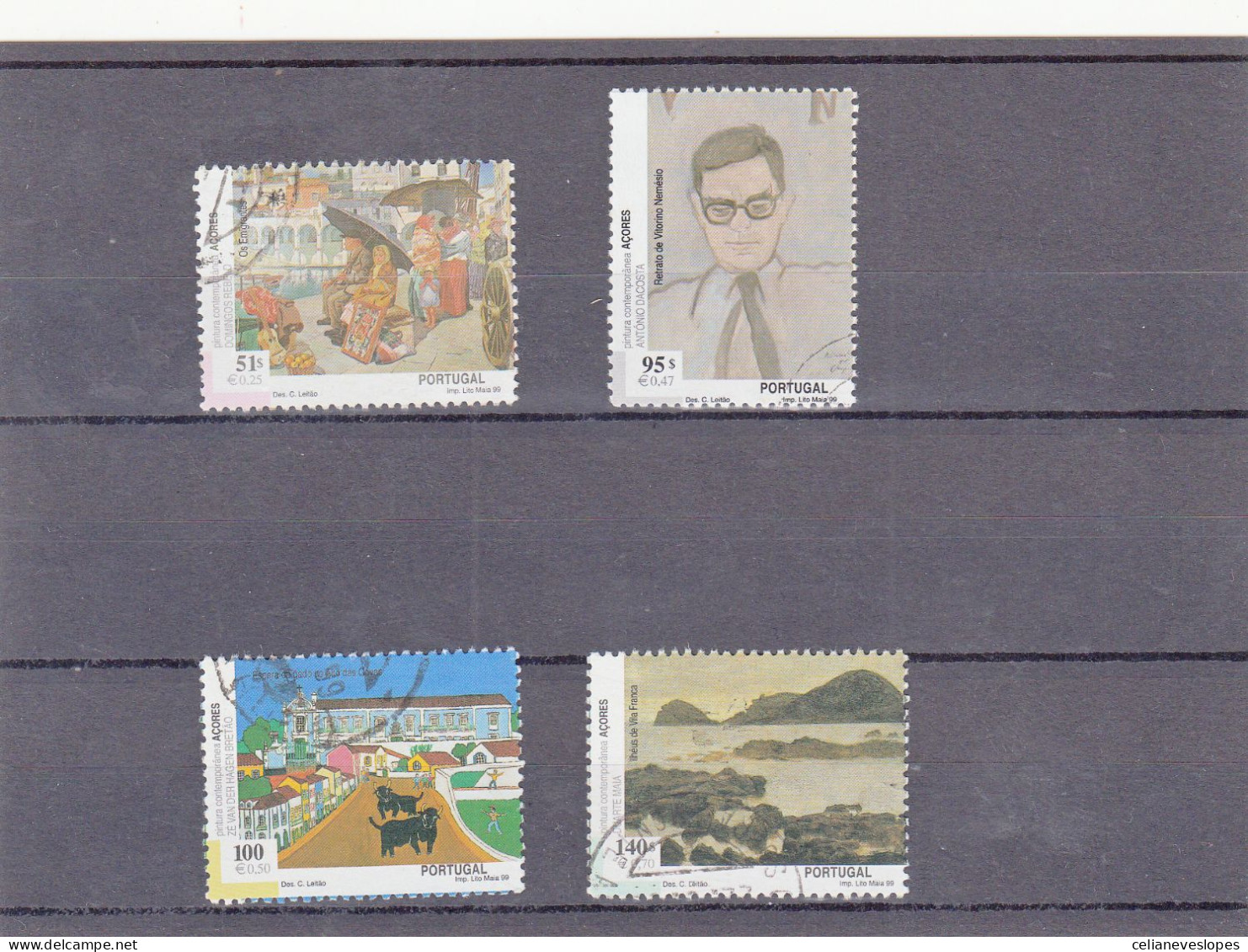 Portugal, (11), Pintura Contempor^nea Dos Açores, 1999, Mundifil Nº 2622 A 2625 Used - Used Stamps