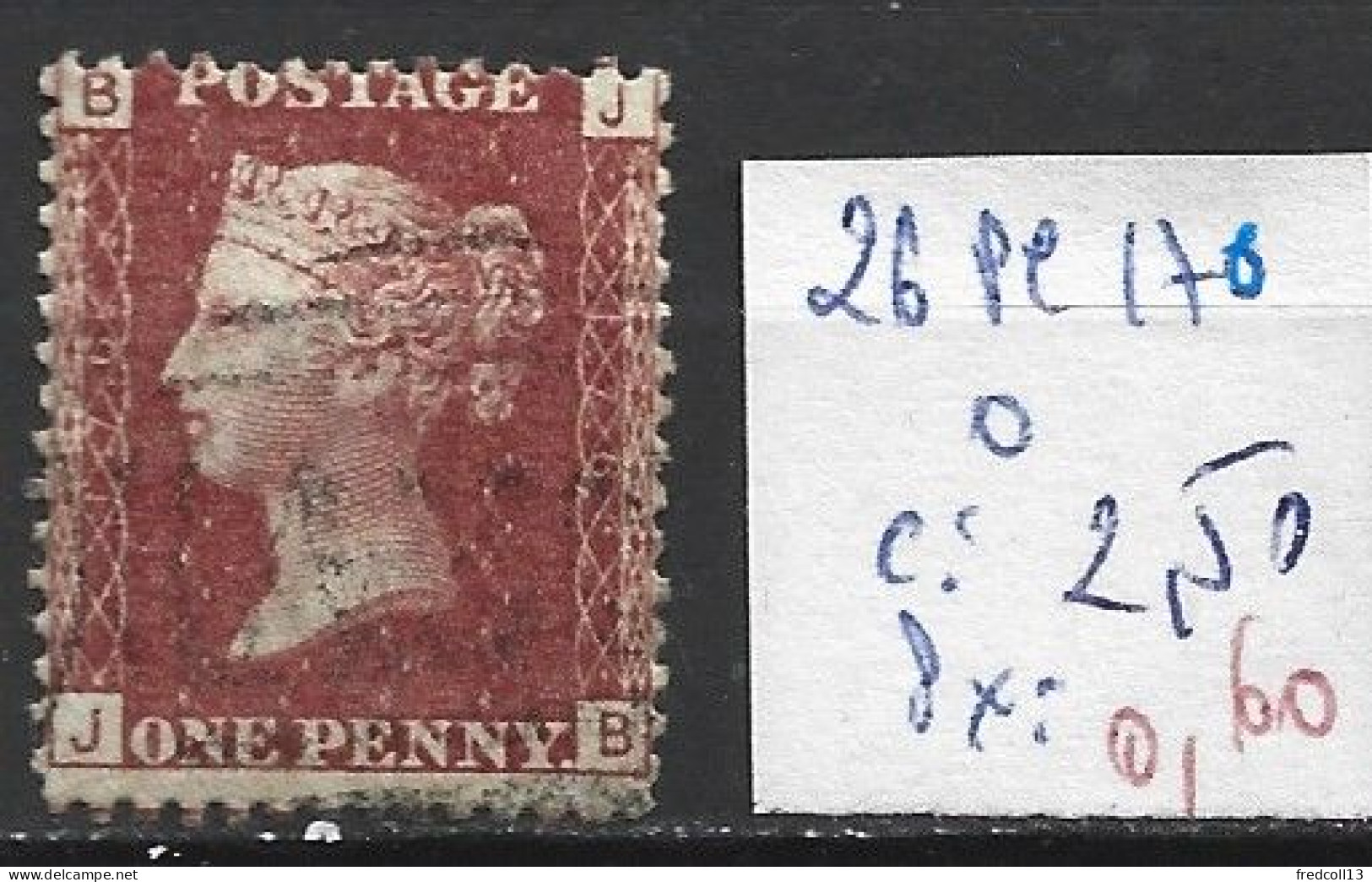 GRANDE-BRETAGNE 26 Planche 176 Oblitéré  Côte 2.50 € - Used Stamps