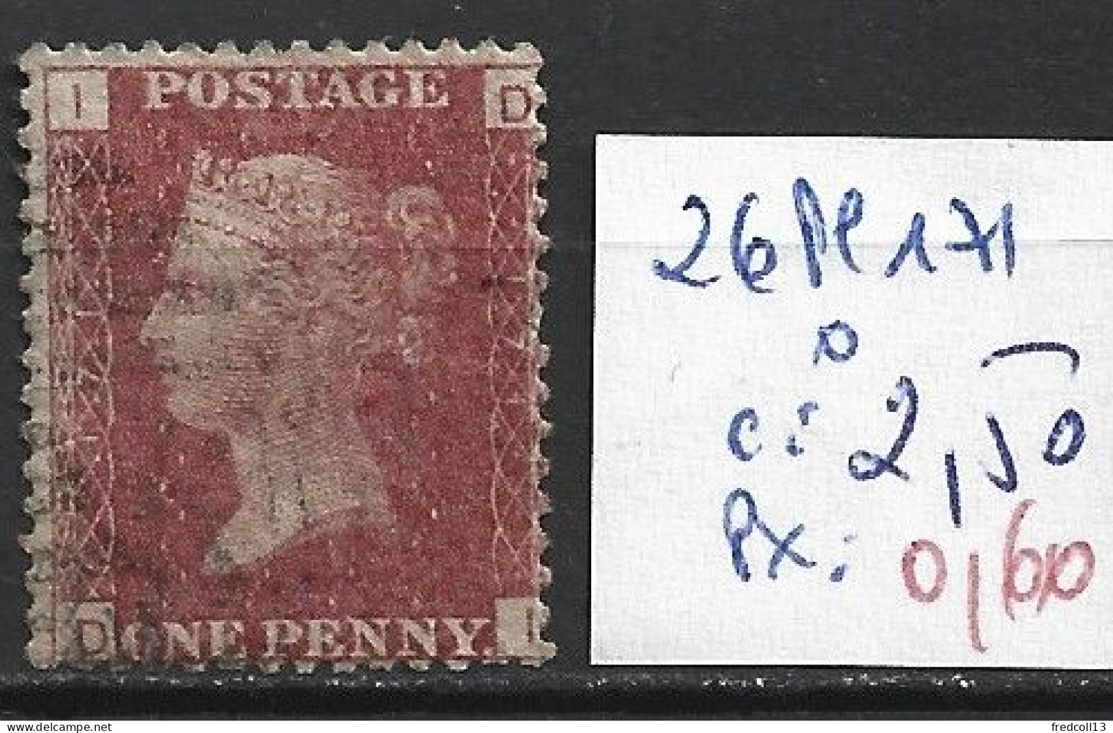 GRANDE-BRETAGNE 26 Planche 171 Oblitéré  Côte 2.50 € - Used Stamps