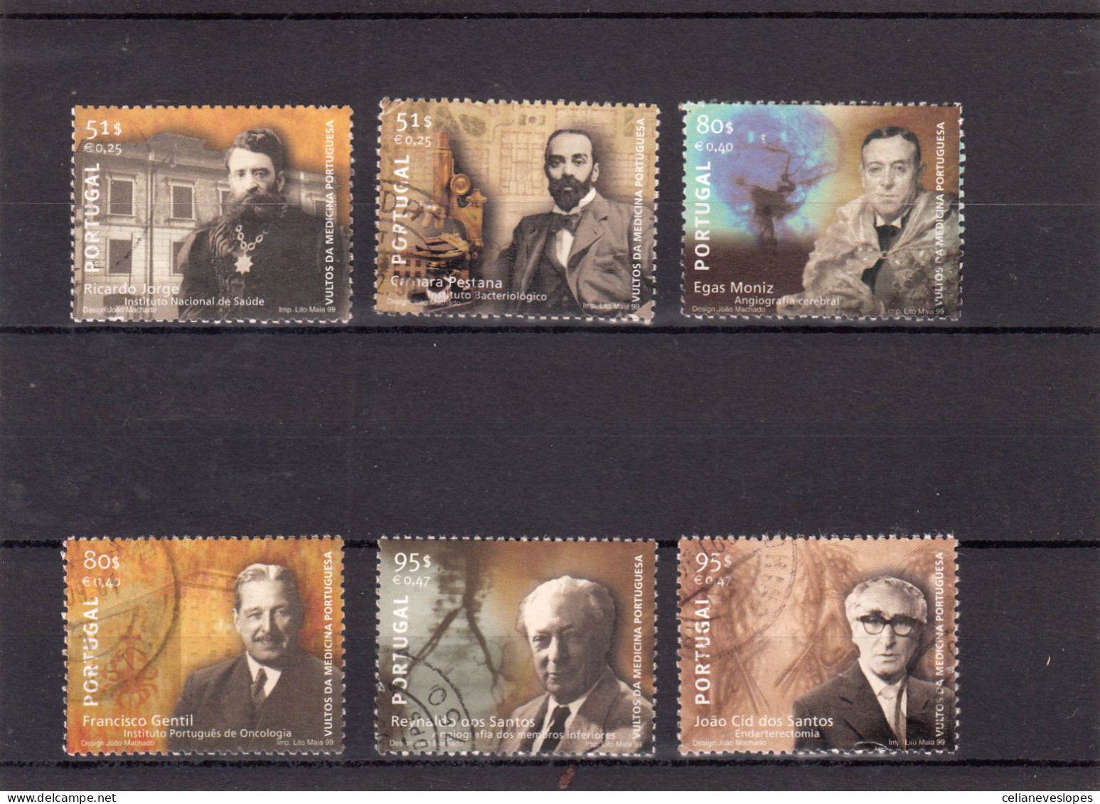 Portugal, (12), Vultos Da Medicina Portuguesa, 1999, Mundifil Nº 2626 A 2631 Used - Used Stamps