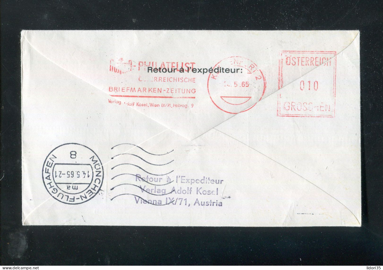 "OESTERREICH" 1965, AUA-Erstflugbrief "Klagenfurt-Muenchen" (5792) - Premiers Vols