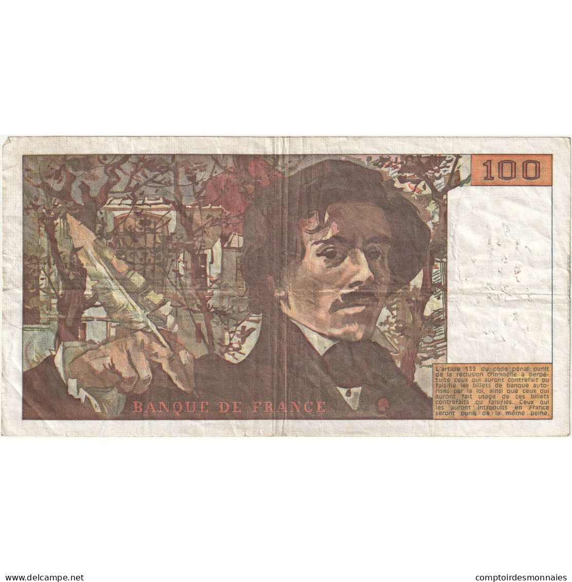 France, 100 Francs, Delacroix, 1979, J.18, TTB, Fayette:69.2c, KM:154a - 100 F 1978-1995 ''Delacroix''