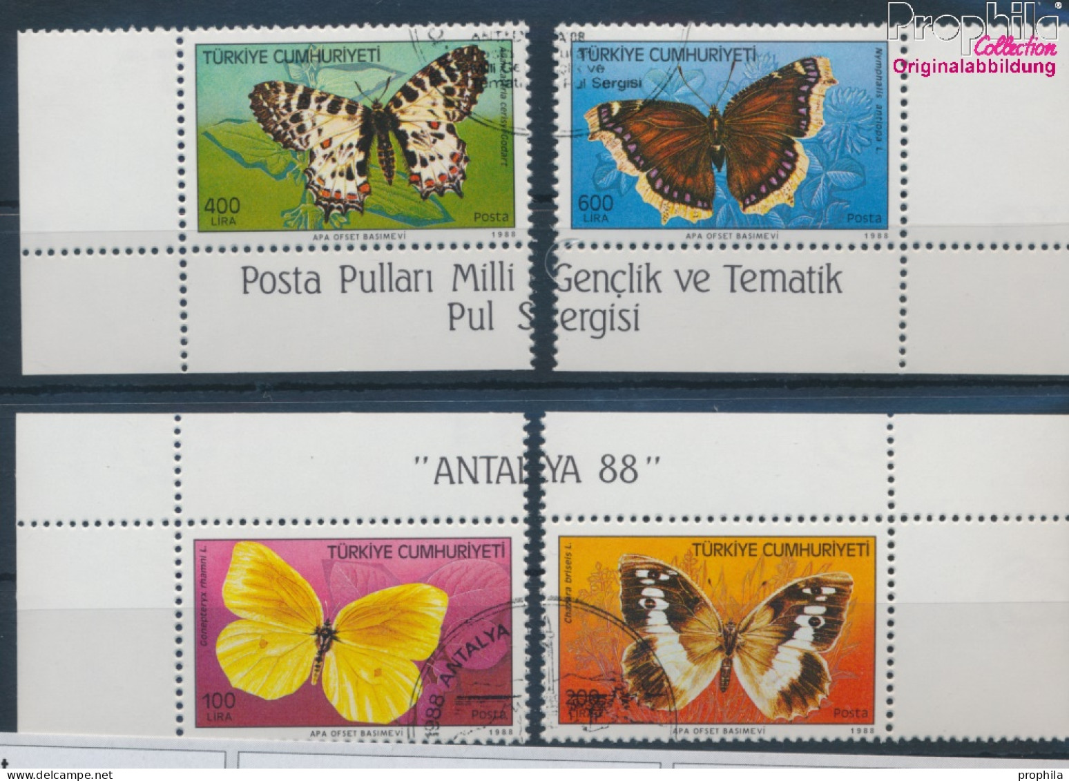 Türkei 2833-2836 (kompl.Ausg.) Gestempelt 1988 Schmetterlinge (10309569 - Oblitérés