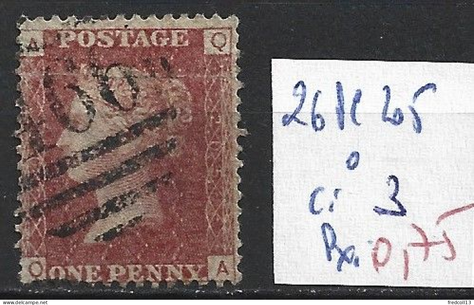 GRANDE-BRETAGNE 26 Planche 205 Oblitéré  Côte 3 € - Used Stamps