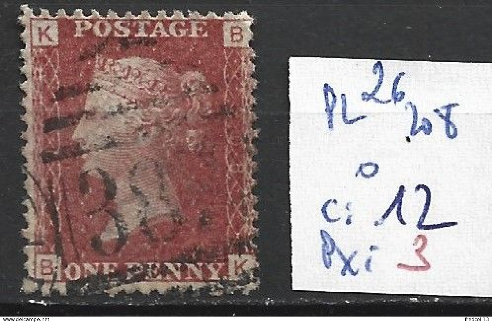 GRANDE-BRETAGNE 26 Planche 208 Oblitéré  Côte 12 € - Used Stamps