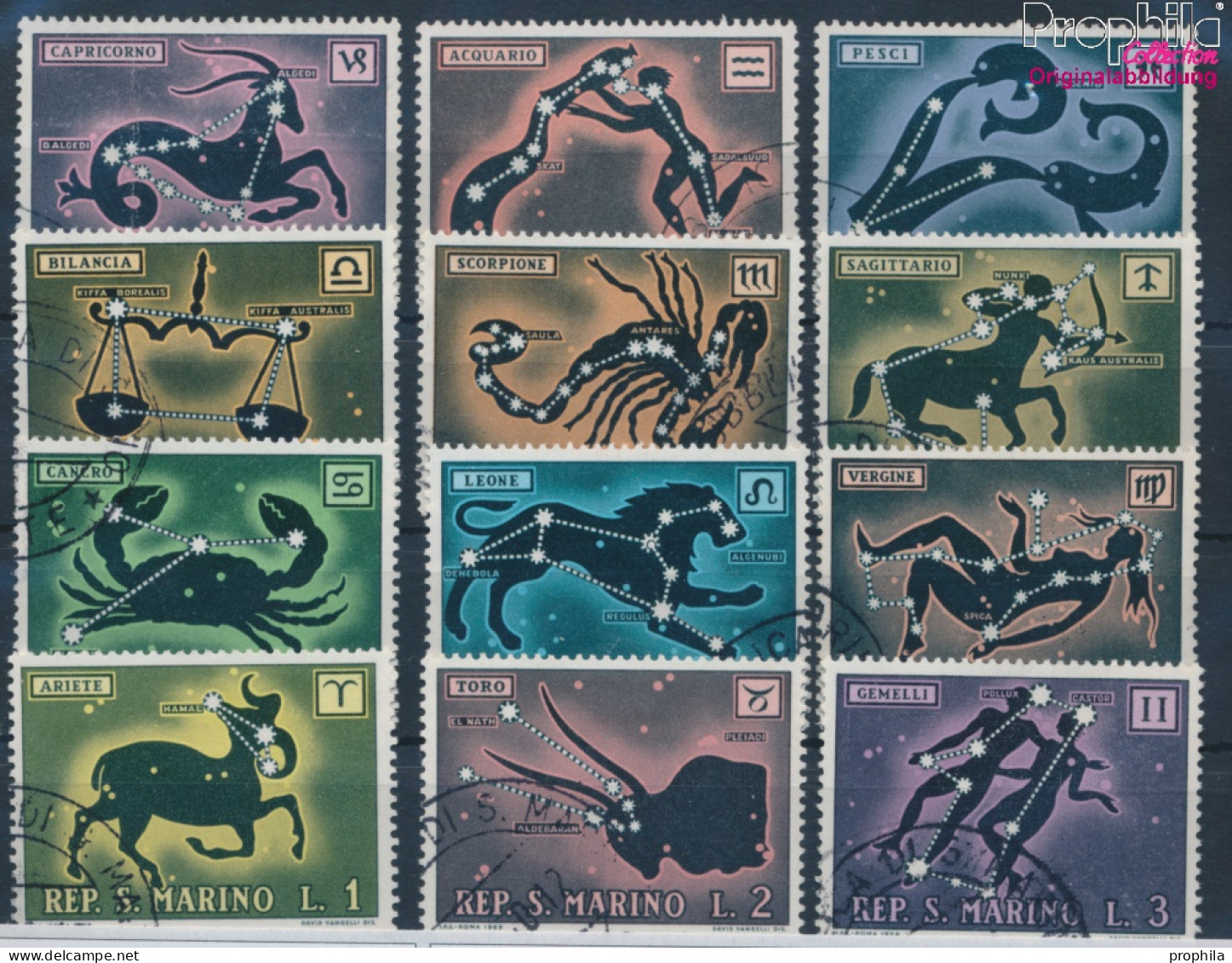 San Marino 942-953 (kompl.Ausg.) Gestempelt 1970 Tierkreiszeichen (10310554 - Usados