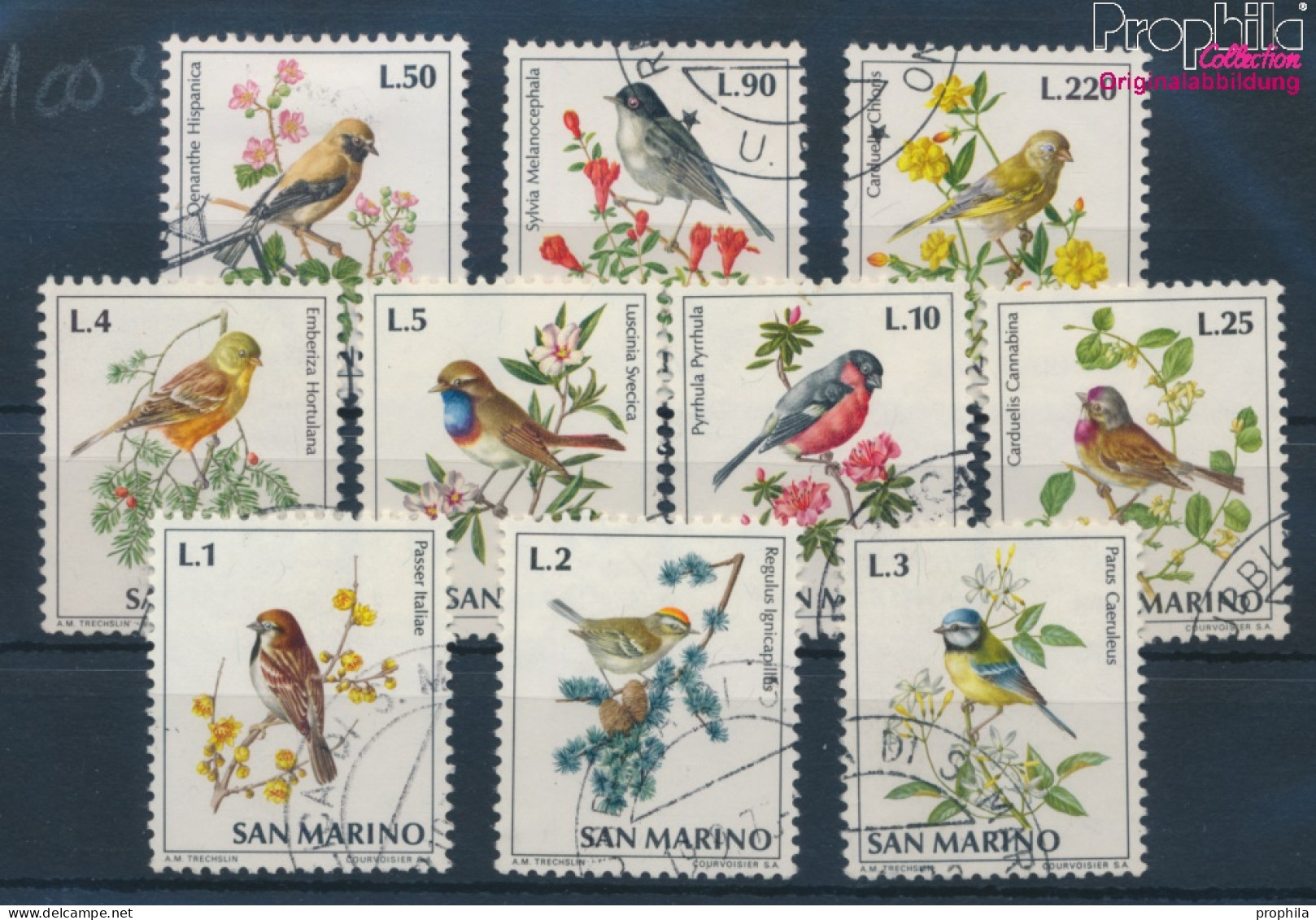 San Marino 1003-1012 (kompl.Ausg.) Gestempelt 1972 Vögel (10310543 - Used Stamps