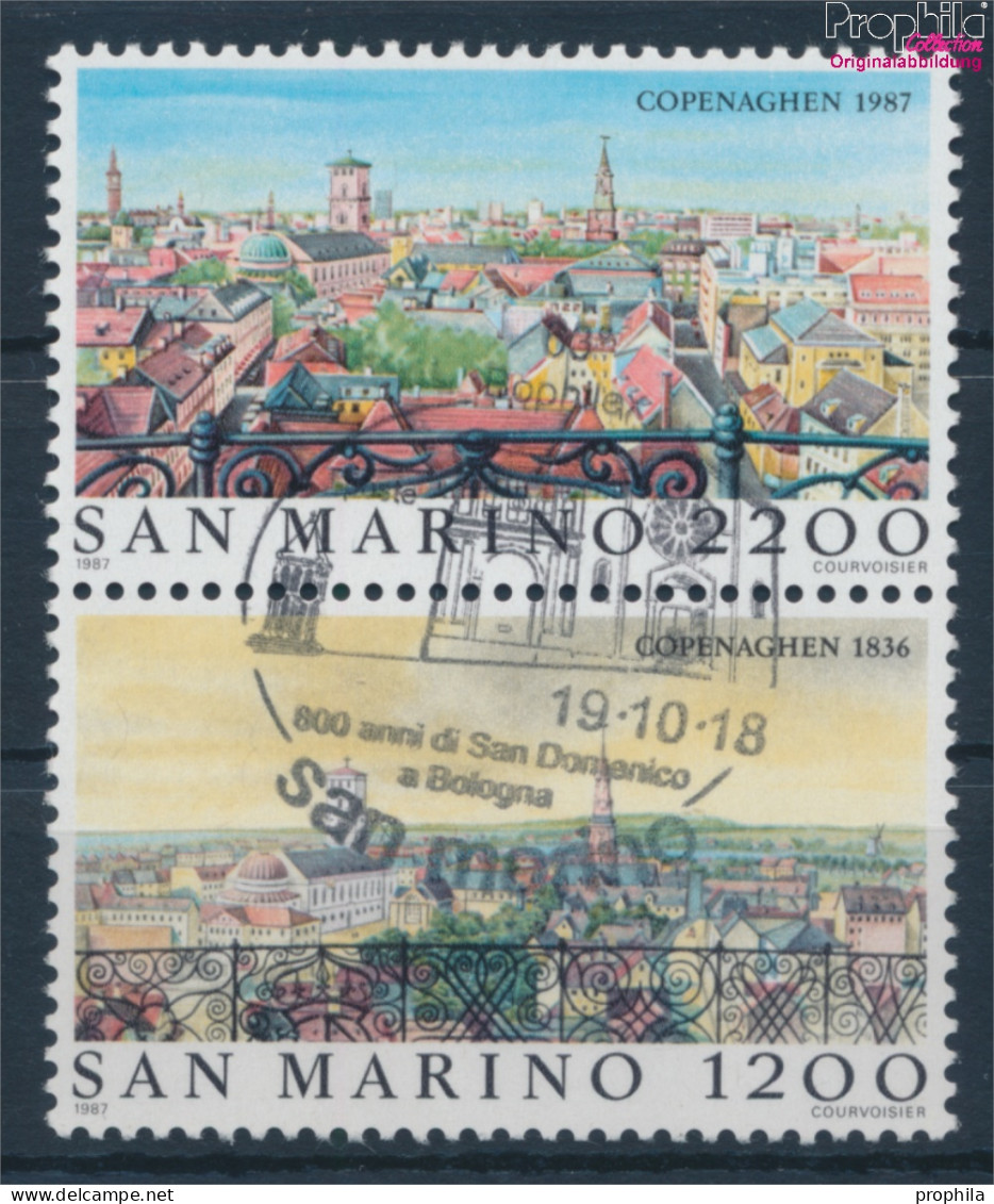 San Marino 1375-1376 Paar (kompl.Ausg.) Gestempelt 1987 Weltstädte - Kopenhagen (10310459 - Oblitérés