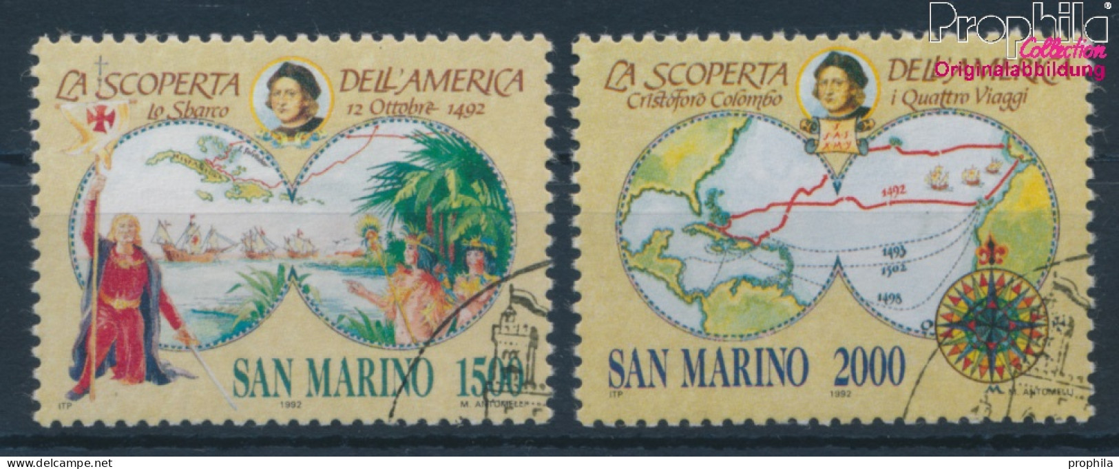 San Marino 1493-1494 (kompl.Ausg.) Gestempelt 1992 Entdeckung Amerikas (10310450 - Oblitérés