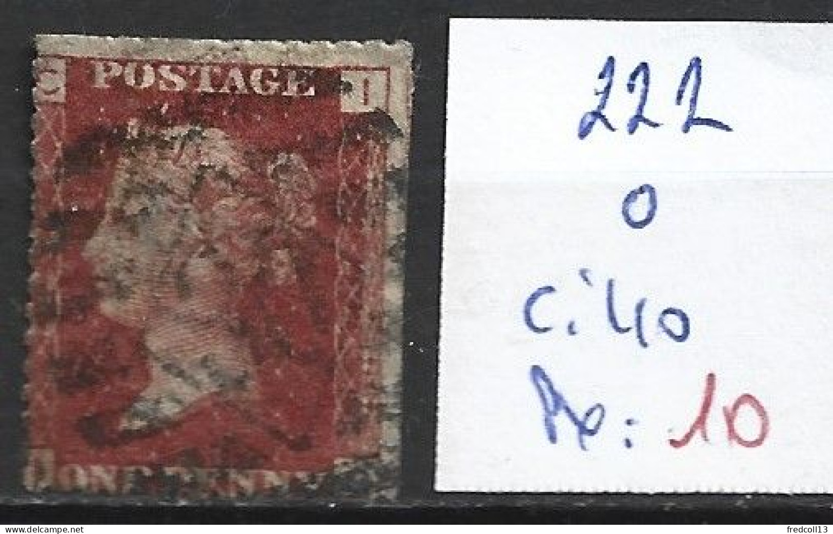 GRANDE-BRETAGNE 26 Planche 222 Oblitéré  Côte 40 € - Used Stamps