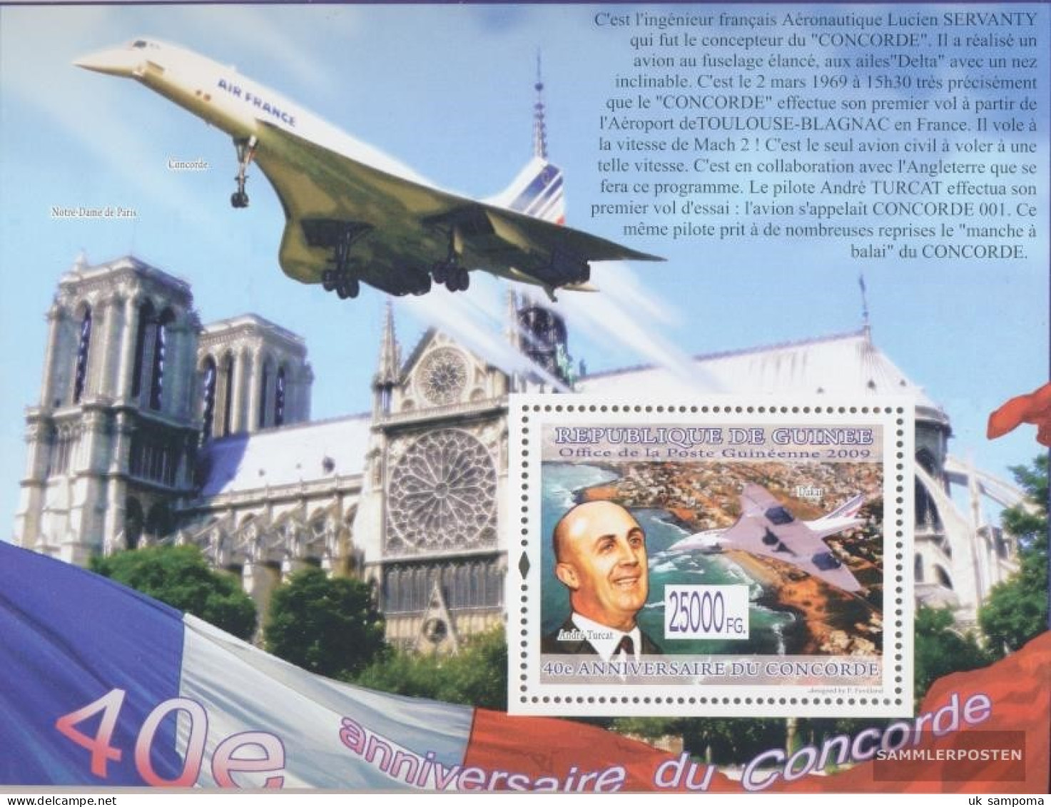 Guinea Miniature Sheet 1692 (complete. Issue) Unmounted Mint / Never Hinged 2009 40 Years Concorde - Guinée (1958-...)