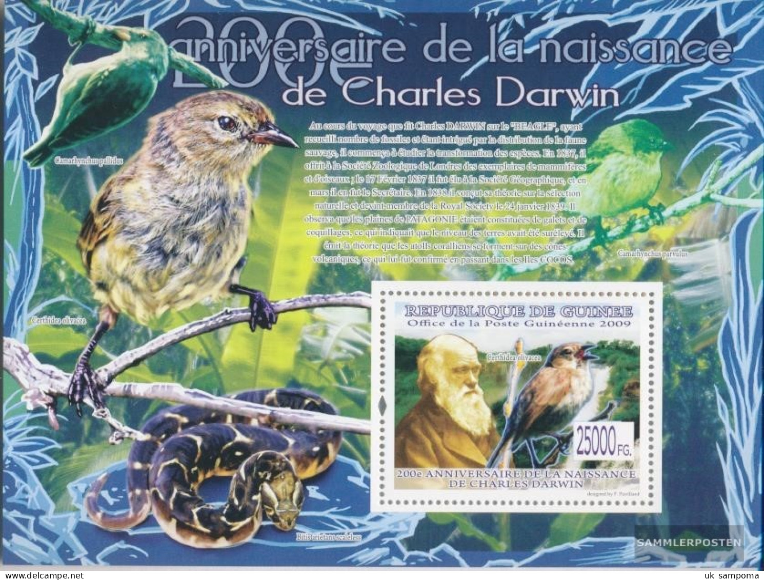 Guinea Miniature Sheet 1689 (complete. Issue) Unmounted Mint / Never Hinged 2009 Birds - Guinée (1958-...)