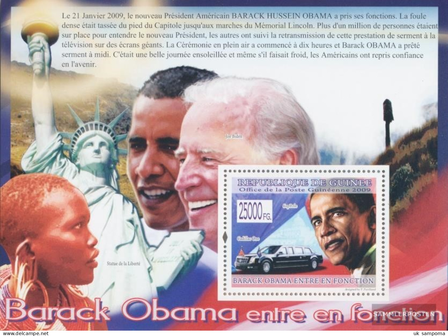 Guinea Miniature Sheet 1684 (complete. Issue) Unmounted Mint / Never Hinged 2009 Barack Obama Occurs Be Office To - Guinée (1958-...)