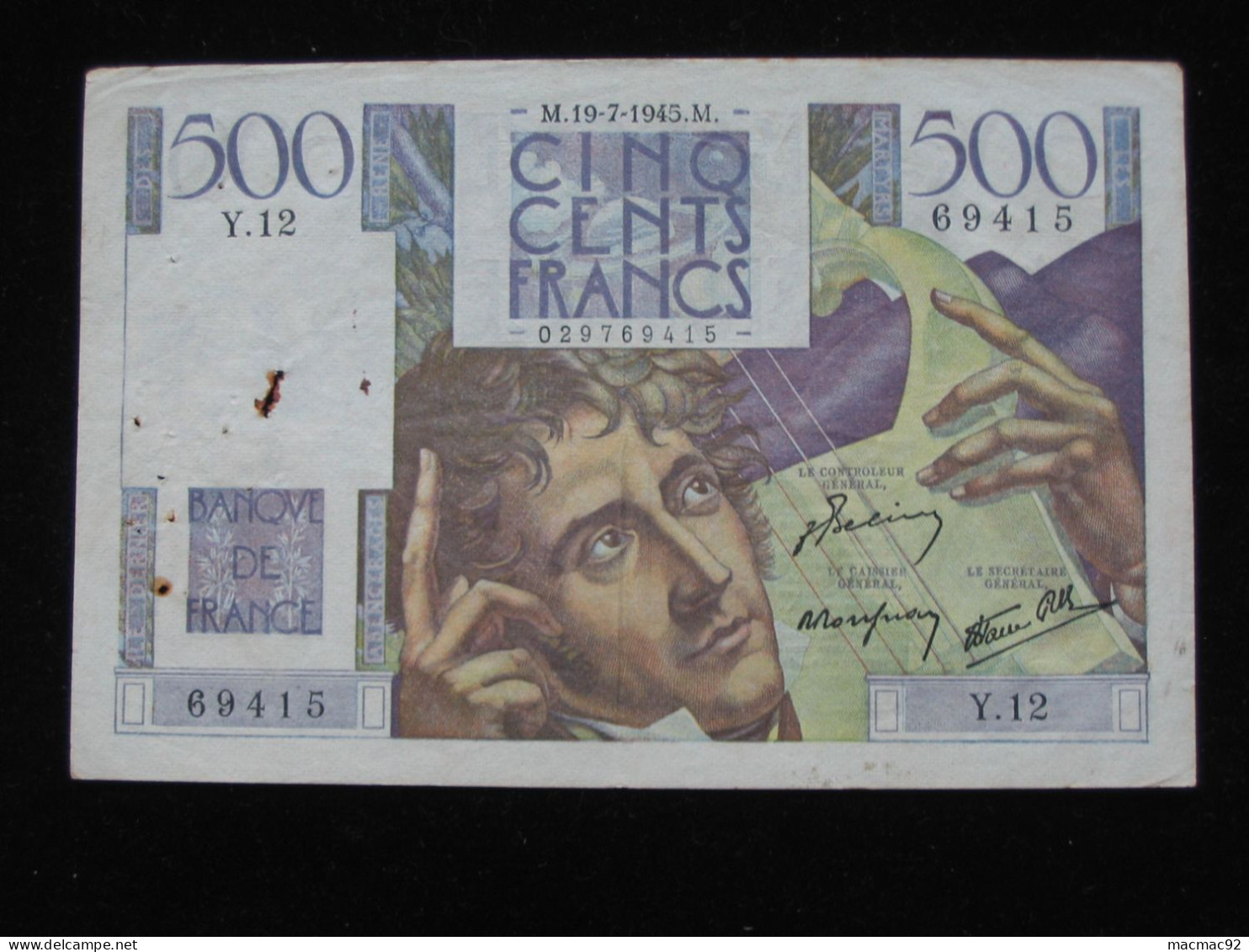 500 Cinq Cents Francs CHATEAUBRIAND 1945   **** EN ACHAT IMMEDIAT **** - 500 F 1945-1953 ''Chateaubriand''