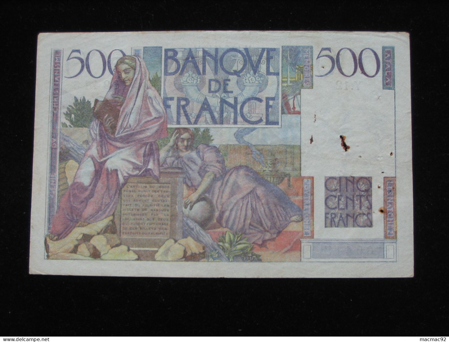 500 Cinq Cents Francs CHATEAUBRIAND 1945   **** EN ACHAT IMMEDIAT **** - 500 F 1945-1953 ''Chateaubriand''