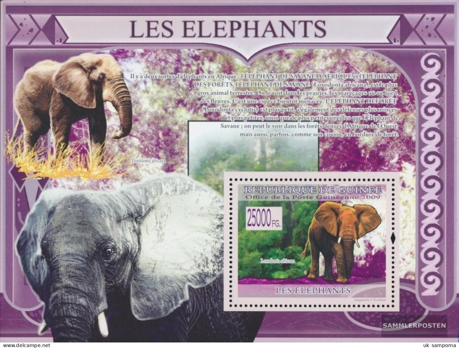 Guinea Miniature Sheet 1673 (complete. Issue) Unmounted Mint / Never Hinged 2009 African Elephant - Guinée (1958-...)