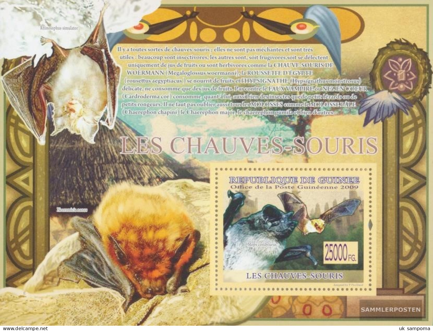 Guinea Miniature Sheet 1670 (complete. Issue) Unmounted Mint / Never Hinged 2009 Bats - Guinée (1958-...)