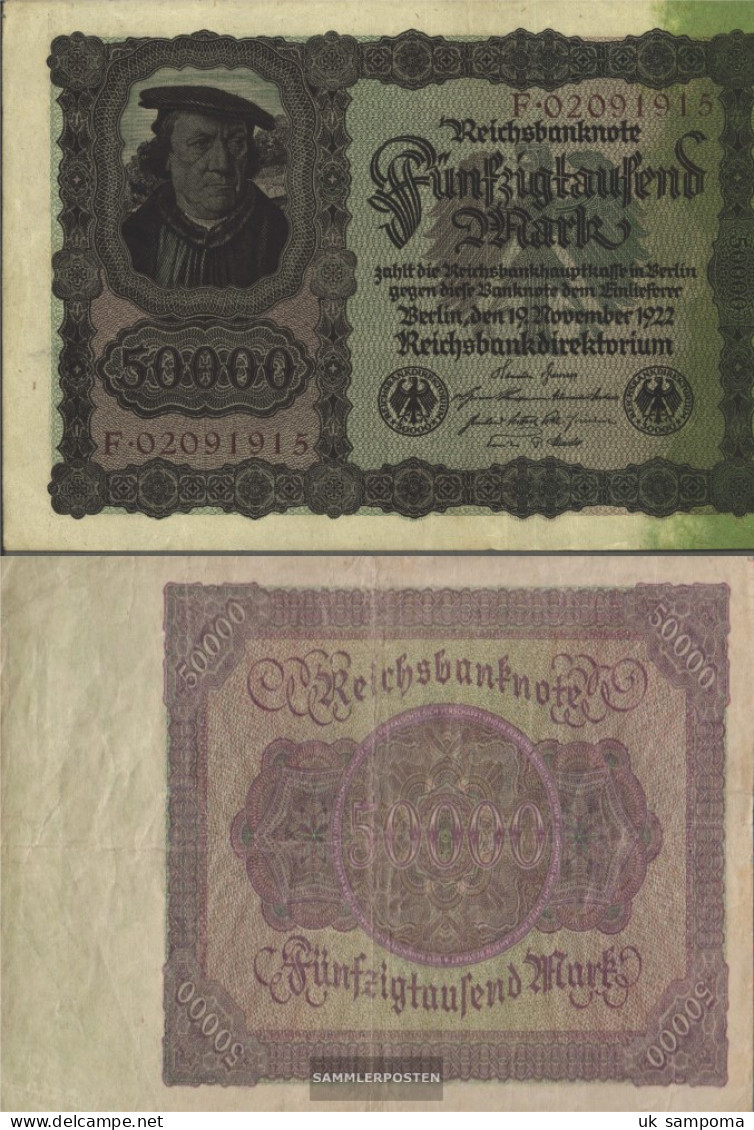 German Empire Rosenbg: 78 Used (III) 1922 50.000 Mark - 50000 Mark