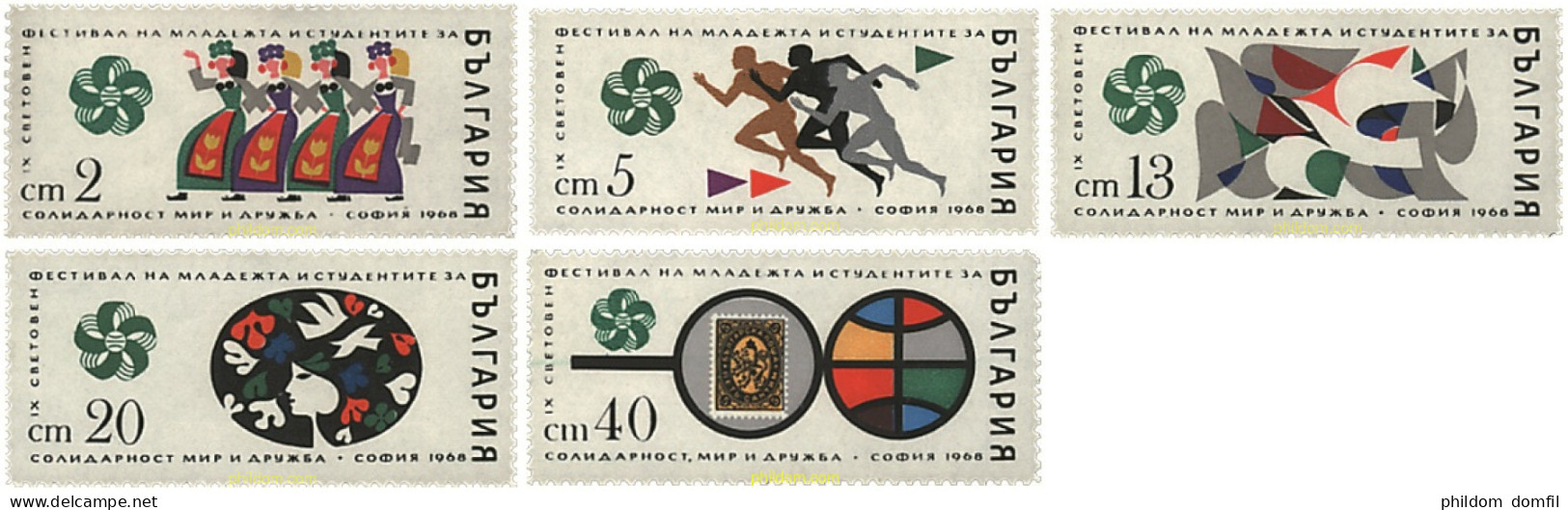 81123 MNH BULGARIA 1968 9 FESTIVAL DE LA JUVENTUD EN SOFIA - Ungebraucht