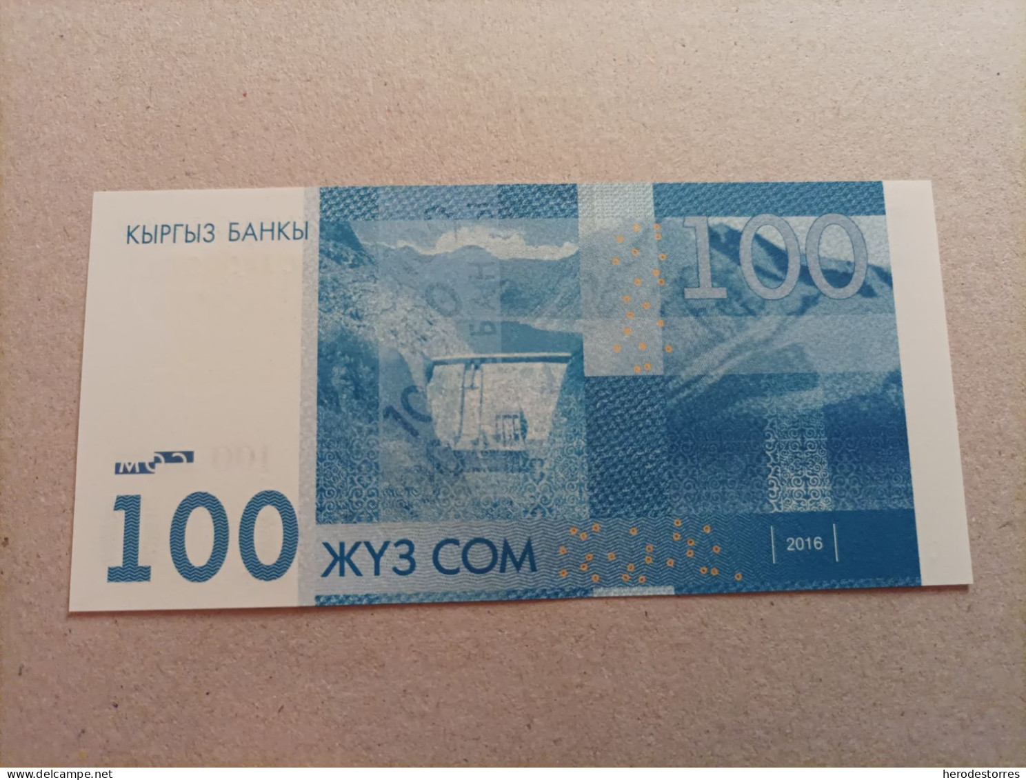 Billete De Kirguistán De 100 Som, Año 2016, UNC - Kyrgyzstan