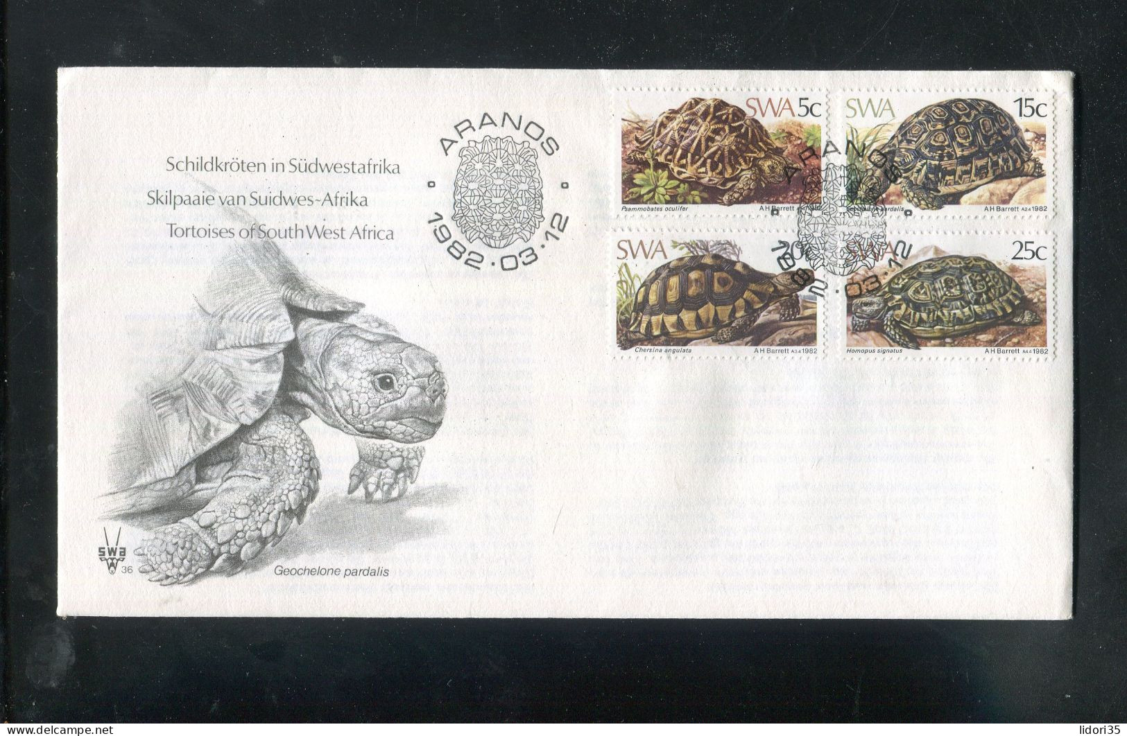 "SUEDWESTAFRIKA" 1982, Mi. 516-519 "Schildkroeten" FDC (5818) - Altri - Africa