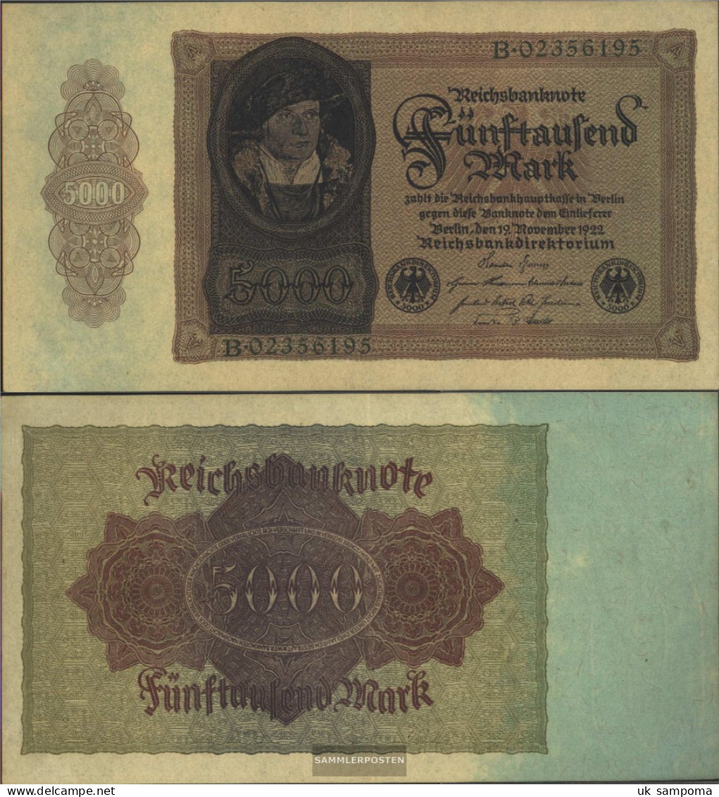 German Empire Rosenbg: 77 Used (III) 1922 5.000 Mark - Sonstige & Ohne Zuordnung