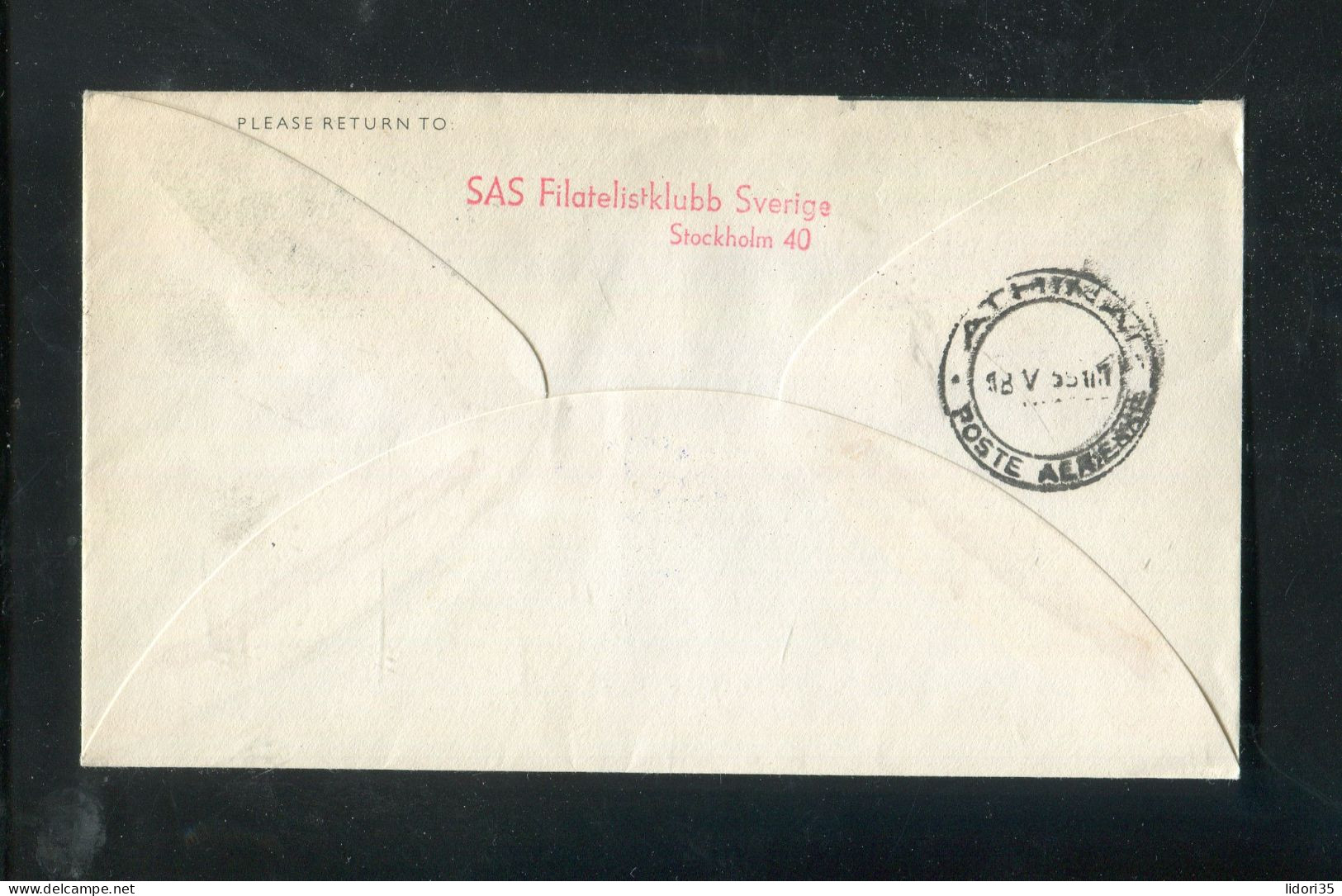 "SCHWEDEN" 1959, SAS-Caravelle-Erstflugbrief "Stockholm-Athen" (5823) - Lettres & Documents