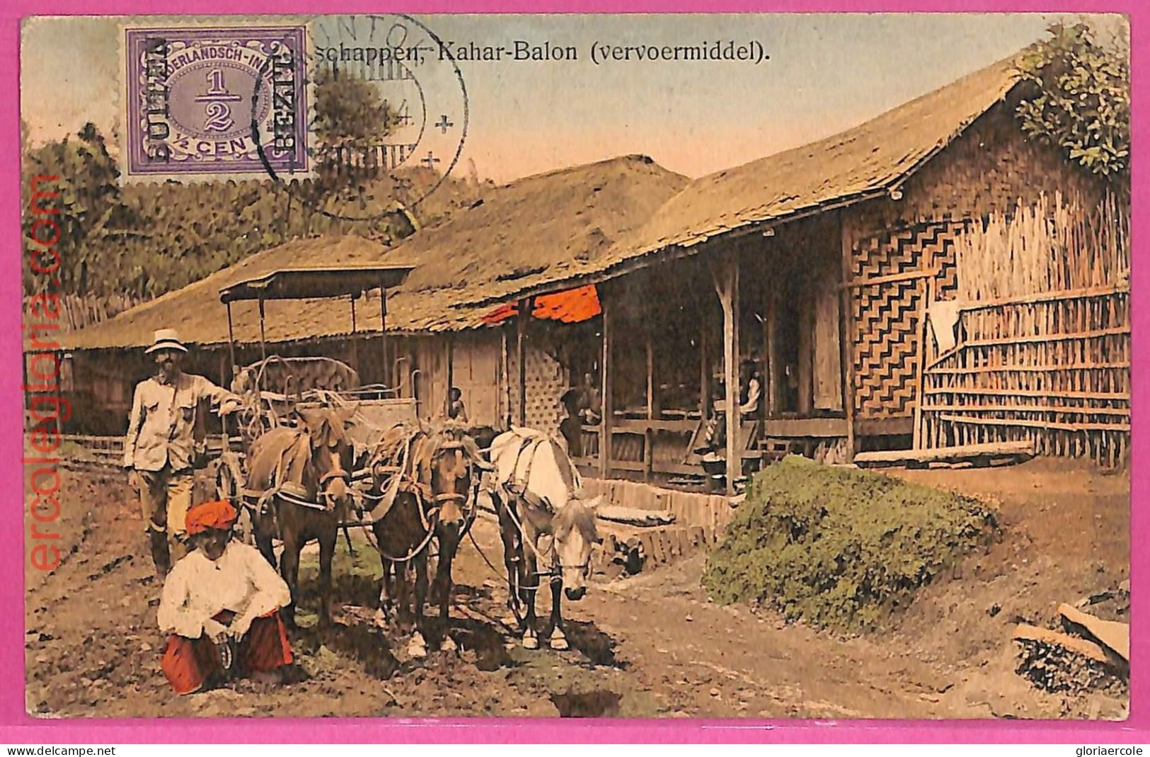 Af8931 - INDONESIA - Vintage POSTCARD -  Kahar-Balon - 1914 - Indonésie