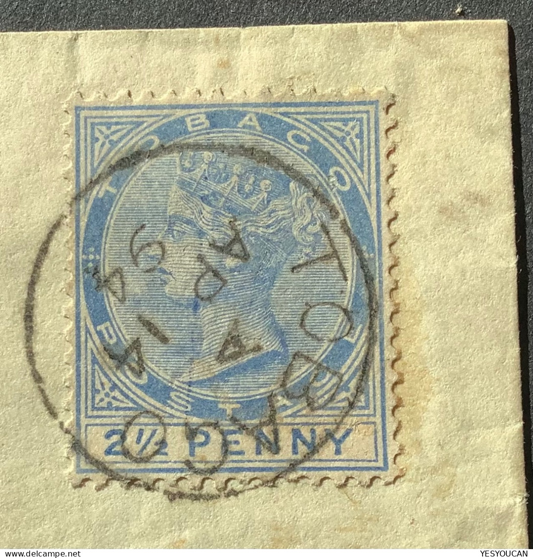 Tobago Rare 1894 Queen Victoria 2 1/2d Cover>New Bedford USA, SG.11  (BWI British Colonies, Empire West Indies Trinidad - Trinidad & Tobago (...-1961)
