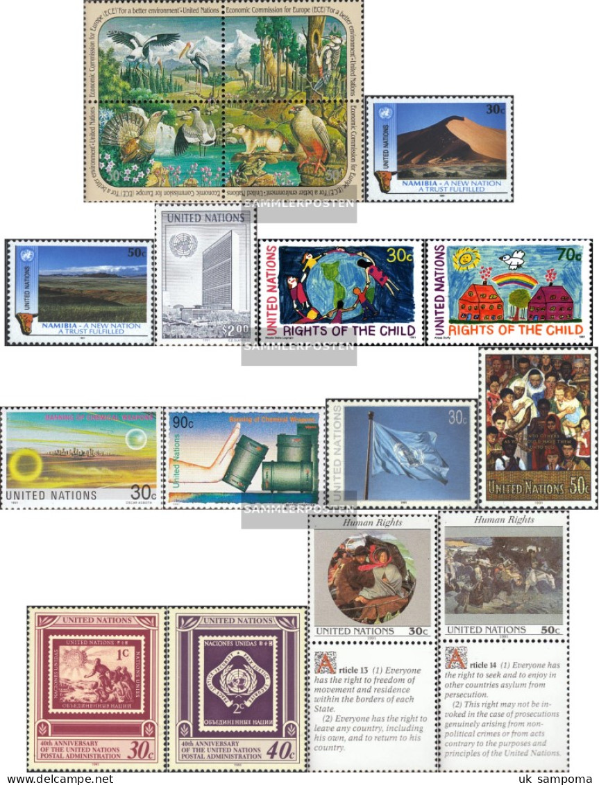 UN - New York 608-624 (complete Issue) Volume 1991 Completeett Unmounted Mint / Never Hinged 1991 Economy, Environment U - Unused Stamps