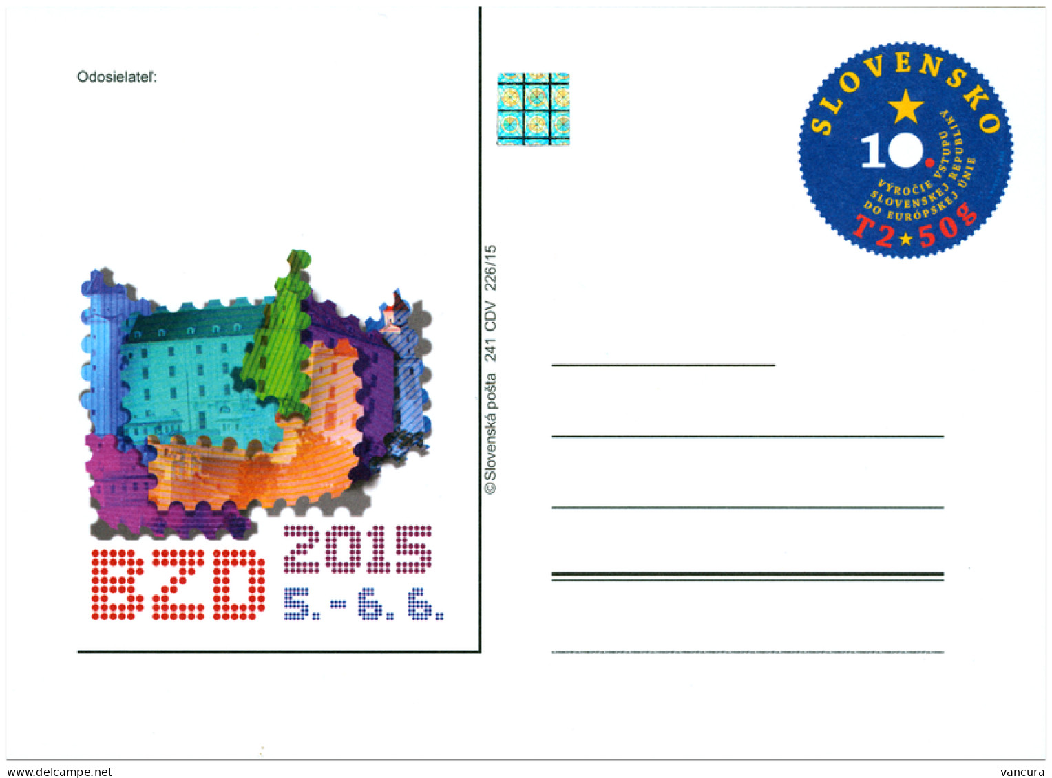 CDV 241 Slovakia Bratislava Collectors Days 2015 - Cartoline Postali