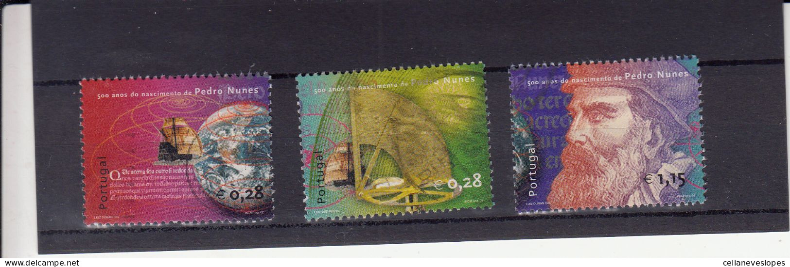 Portugal, (34), 500 Anos Do Nasc. De Pedro Nunes, 2001, Mundifil Nº 2853 A 2855 Used - Usado