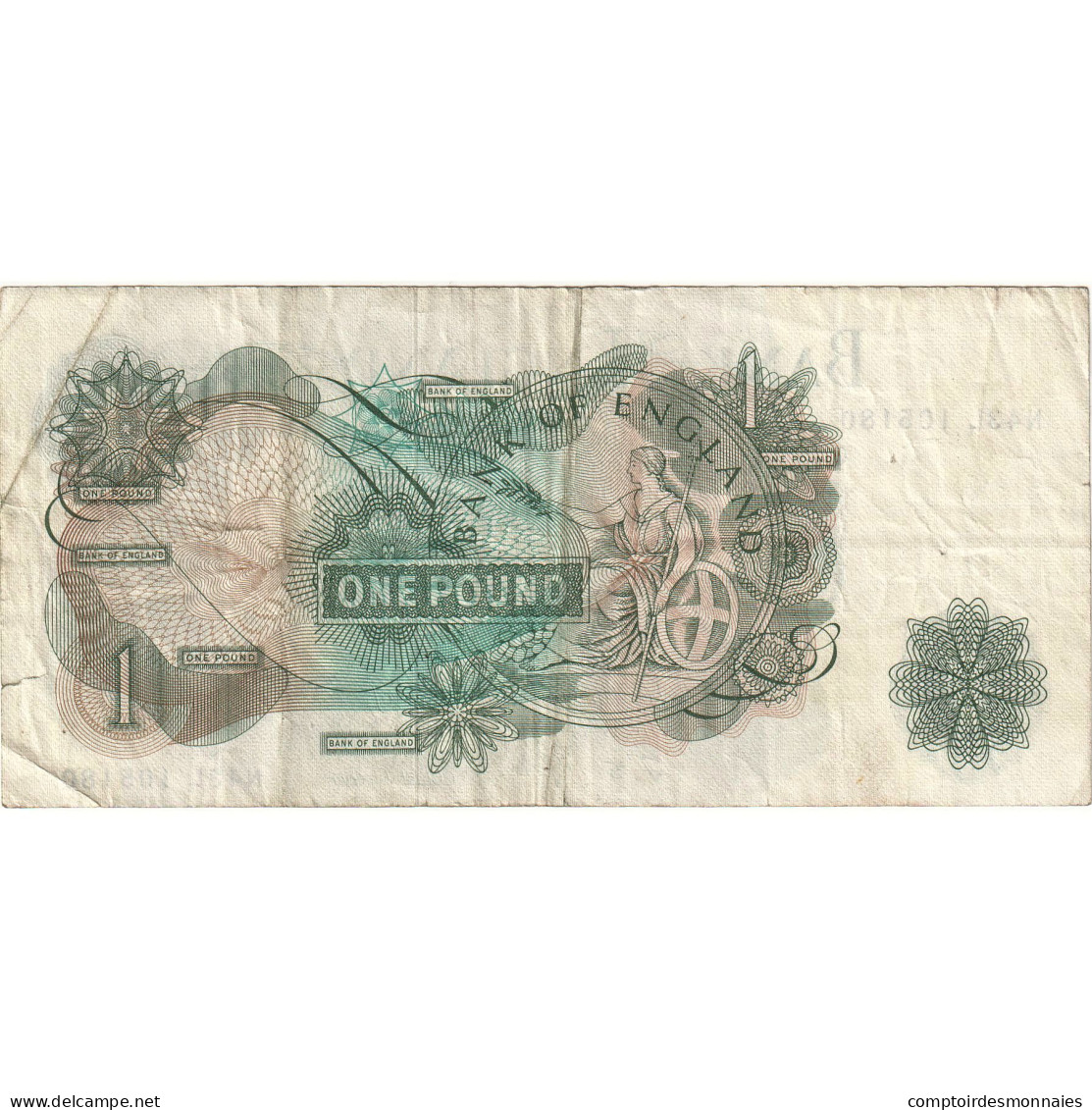 Billet, Grande-Bretagne, 1 Pound, Undated (1966-70), KM:374e, TTB - 1 Pound