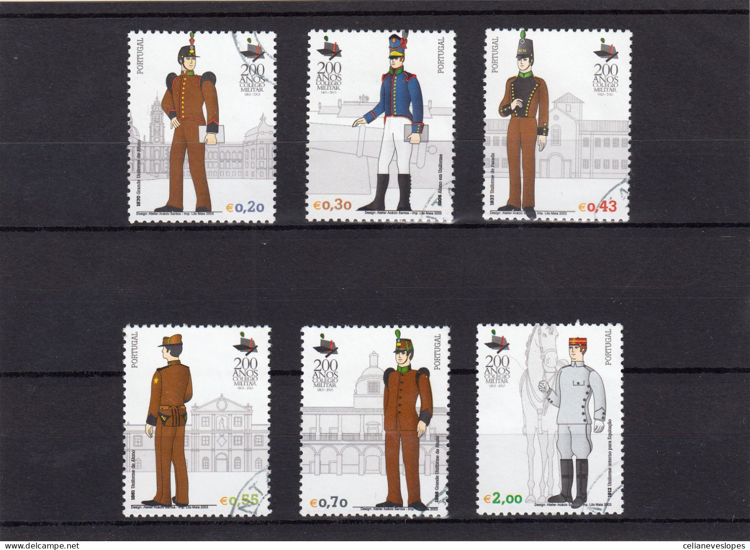Portugal, (41), 200 Anos Do Colégio Militar, 2002, Mundifil Nº 2926 A 2931 Used - Used Stamps