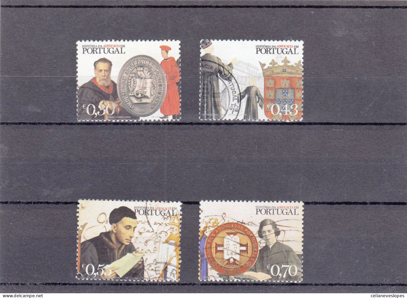 Portugal, (43), História Da Advocaçia Em Portugal, 2003, Mundifil Nº 2973 A 2976 Used - Usati