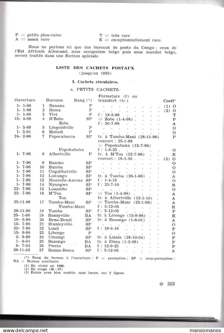 DDEE 916 - La BIBLE Du CONGO - Cinquante Ans D' Histoire Postale , Par Jean Du Four , 1962 , 507 Pages - TB ETAT - Filatelie En Postgeschiedenis