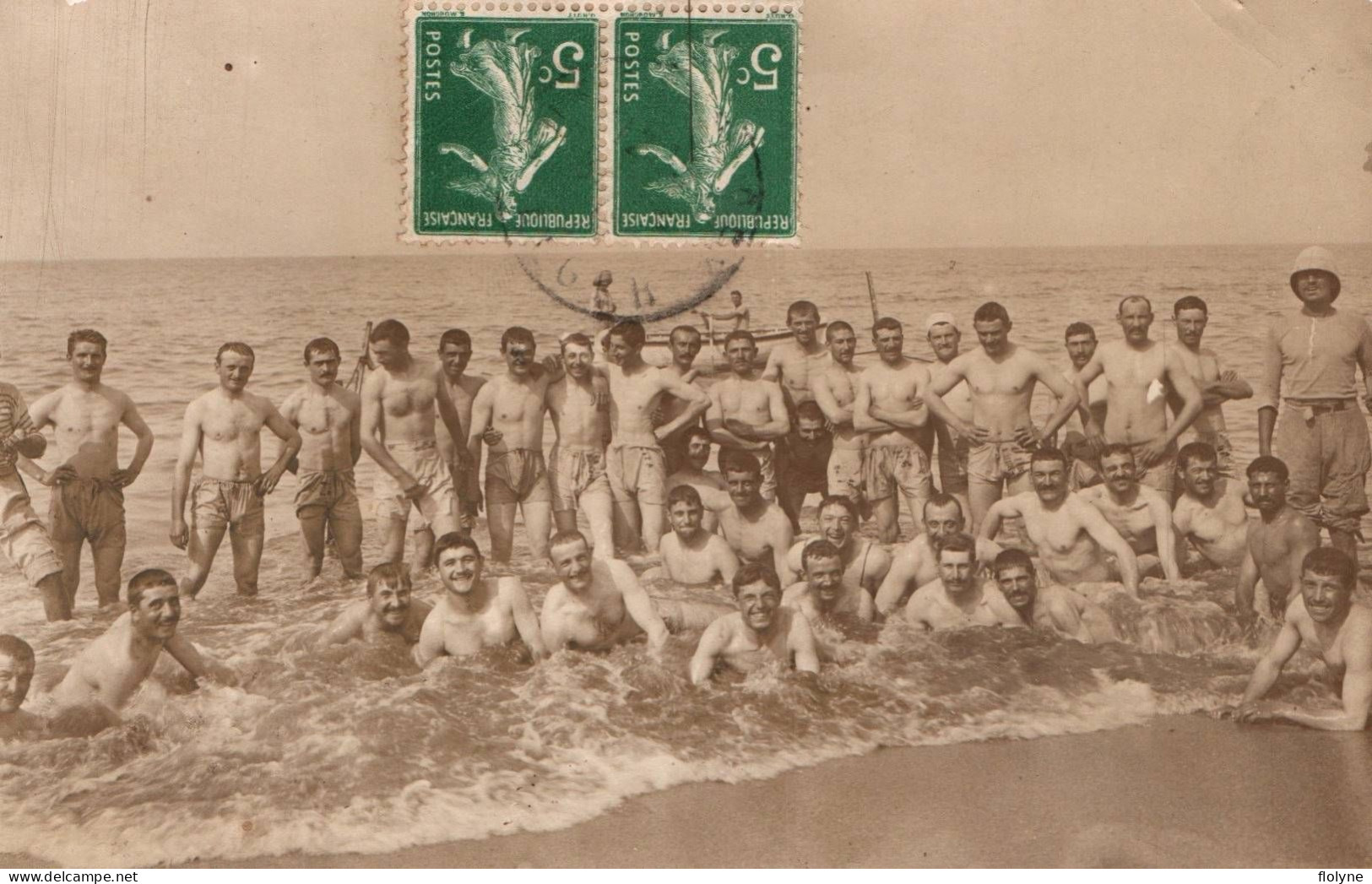 Militaria - Carte Photo - Hommes Soldats En Maillot Bain - Baignade - Gay Nu Nude - Régiments