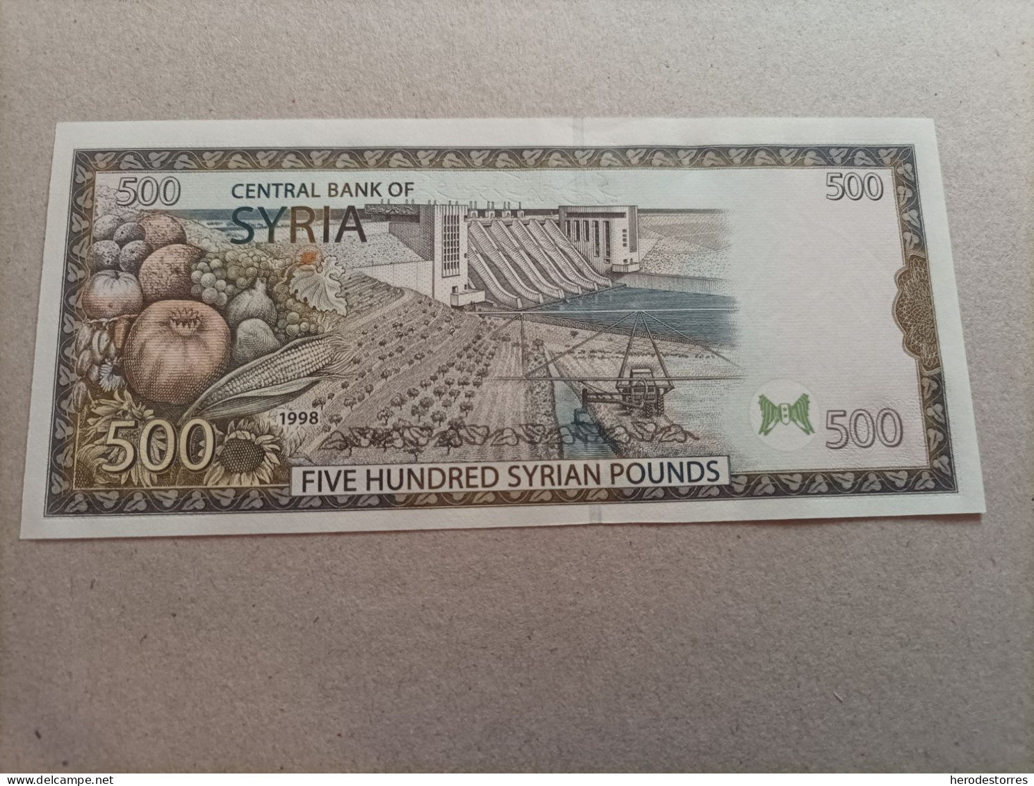 Billete De Siria De 500 Syrian Pounds, Año 1998, Sc/plancha - Syria