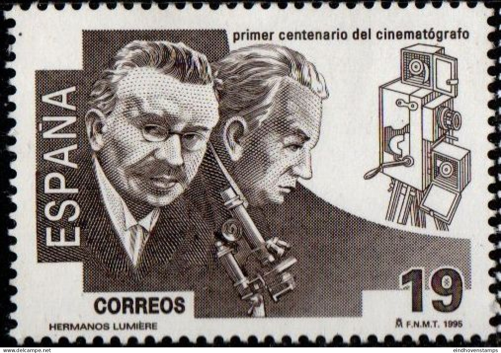 Spain 1995 Lumière - Photo, Fim Camera, Microscope - Press Association 100 Year 1 Value MNH - Otros & Sin Clasificación