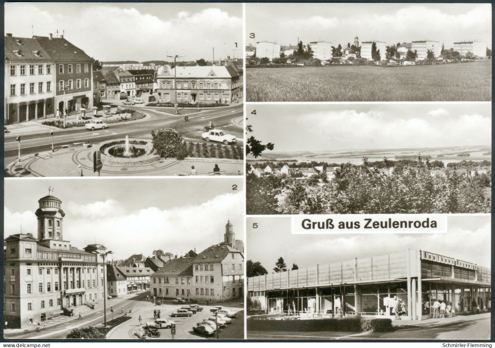 Postkarte Zeulenoda Mit 5 Ansichten, S/w, 1981, Ungelaufen, I/II - Zeulenroda