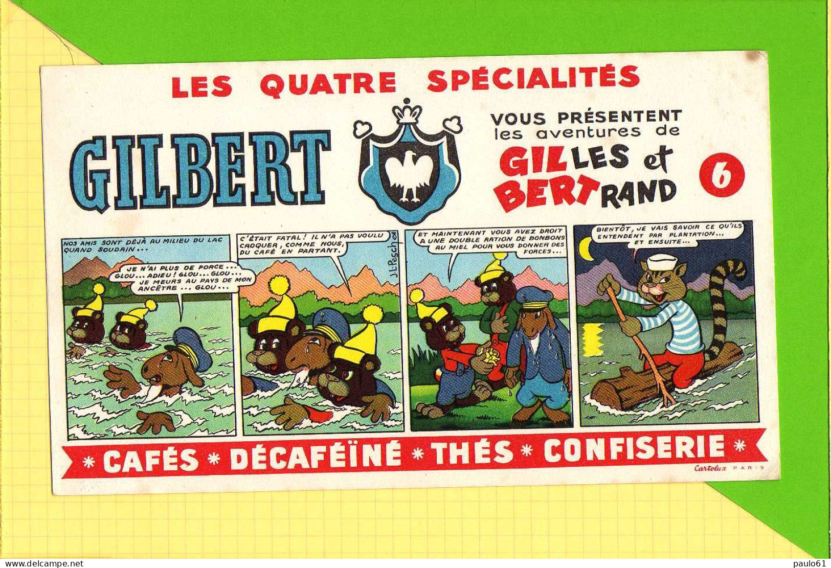 BUVARD & Blotting Paper : Café Thes GILBERT  Aventures Gilles Et Bertrand - Café & Thé