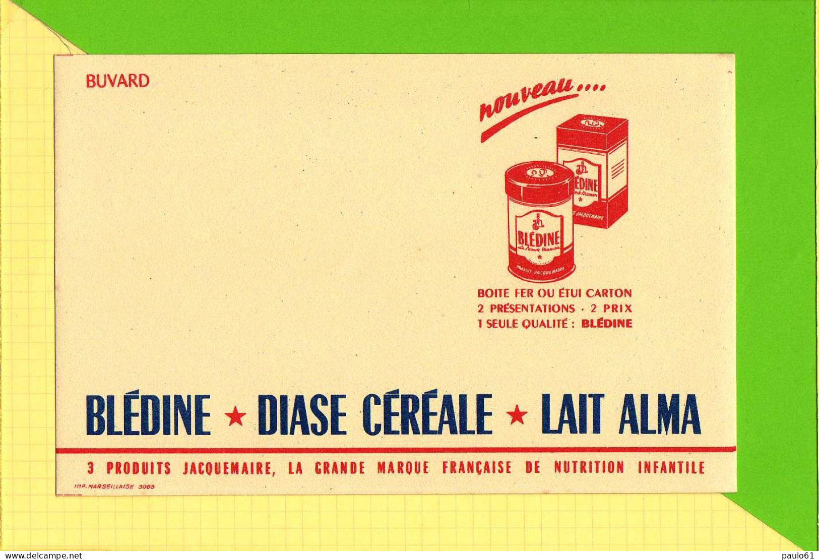 BUVARD & Blotting Paper : Produit JACQUEMAIRE Lait Alma Bledine - Lattiero-caseario