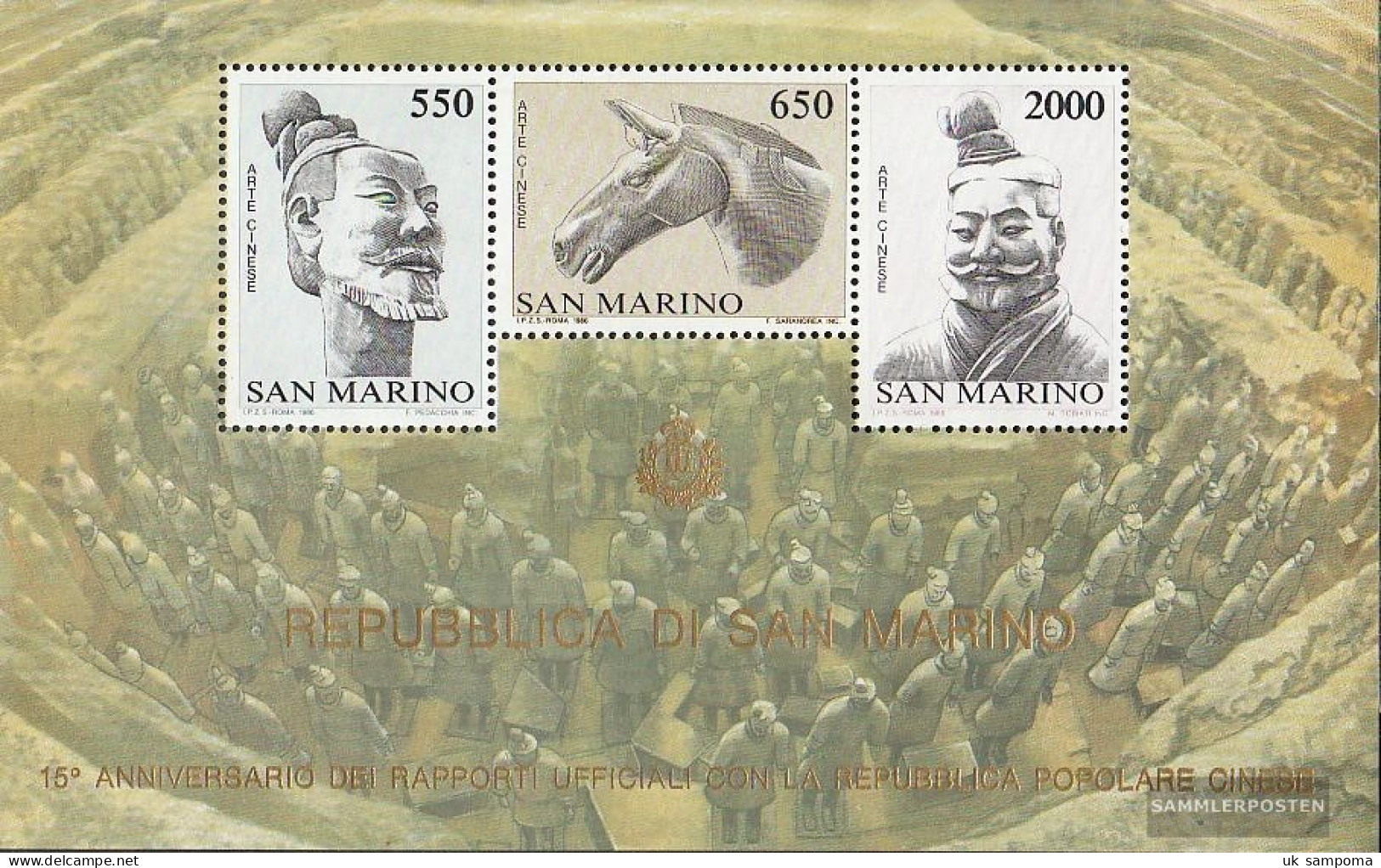 San Marino Block10 (complete. Issue.) Unmounted Mint / Never Hinged 1986 Chinese Art - Unused Stamps